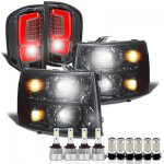 Chevy Silverado 3500HD 2007-2014 Smoked Headlights Custom LED Tail Lights LED Bulbs Complete Kit