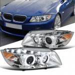 2006 BMW 3 Series Sedan Chrome Halo Projector Headlights LED