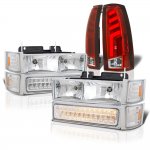 Chevy Suburban 1994-1999 Headlights and Tube LED Tail Lights Red Clear