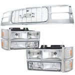 GMC Sierra 2500 1988-1993 Chrome Grille and Headlights Conversion