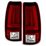 1999 Chevy Silverado 2500HD Red Clear LED Tail Lights Tube