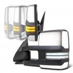 Chevy Silverado 2500 1999-2002 Chrome Power Folding Tow Mirrors Smoked Switchback LED DRL Sequential Signal