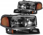 GMC Sierra 1500HD 2001-2007 Black Headlights and Bumper Lights