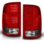 GMC Sierra 1500HD 2007-2013 LED Tail Lights Red and Clear with Black Housing