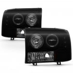 2002 Ford Excursion Black Smoked Projector Headlights