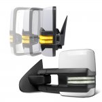 GMC Sierra 3500HD 2007-2014 White Power Folding Tow Mirrors Smoked Switchback LED DRL Sequential Signal