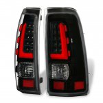 Chevy Silverado 1999-2002 Black LED Tail Lights Red Tube