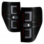 2014 Ford F150 Black Smoked Tube LED Tail Lights