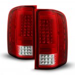 Chevy Silverado 3500HD 2007-2014 Red and Clear LED Tail Lights Tube