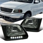 Ford Expedition 1997-2002 Smoked Crystal Headlights LED DRL