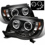 2011 Toyota Tacoma Black CCFL Halo Projector Headlights with LED