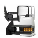 Ford F450 Super Duty 1999-2007 White Tow Mirrors Smoked LED Lights Power Heated