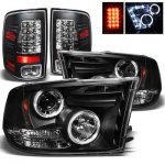 Dodge Ram 2013-2018 Black Projector Headlights and LED Tail Lights for Premium