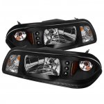 1990 Ford Mustang Black Euro Headlights with LED 