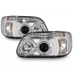 2001 Ford Explorer Clear Dual Halo Projector Headlights