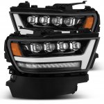 2023 Dodge Ram 1500 Glossy Black LED Quad Projector Headlights DRL Dynamic Signal Activation