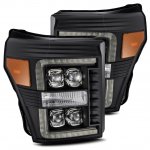 2014 Ford F550 Super Duty Black LED Quad Projector Headlights DRL Dynamic Signal Activation