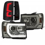 GMC Sierra 2007-2013 Smoked DRL Projector Headlights LED Tail Lights