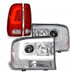 2004 Ford F550 Super Duty DRL Projector Headlights LED Tail Lights