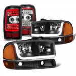 2000 GMC Yukon XL Black LED Tube DRL Headlights Tail Lights