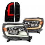 2011 Toyota Tacoma Black Smoked Switchback DRL LED Headlights Tail Lights