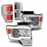 2009 Ford F150 Clear DRL Headlights LED Tail Lights