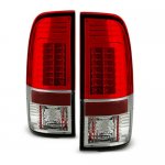 2009 Ford F350 Super Duty Red and Clear LED Tail Lights