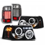 Ford Ranger 2001-2011 Black Halo Projector Headlights LED Tail Lights