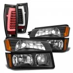 2003 Chevy Avalanche Body Cladding Black Headlights LED Tail Lights