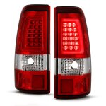 Chevy Silverado 1500HD 2001-2002 Red and Clear LED Tube Tail Lights