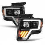 2013 Ford F150 Black LED DRL Projector Headlights A5