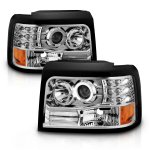 1995 Ford F350 Chrome Halo Projector Headlights with LED