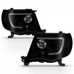2009 Toyota Tacoma Black Smoked LED Tube Projector Headlights