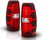 2014 Chevy Avalanche Red and Clear LED Tail Lights