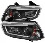 2011 Dodge Charger Black Projector Headlights LED DRL