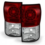 2011 Toyota Tundra Red and Clear Ring LED Tail Lights