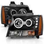 Chevy Avalanche 2007-2013 Black Projector Headlights Halo and LED