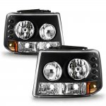 Chevy Tahoe 2000-2006 Black Headlights and Bumper Lights Conversion with LED