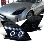 2004 Nissan 350Z Smoked Halo Projector Headlights with LED