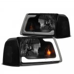 Ford Ranger 2001-2011 Black Smoked LED DRL Headlights Set