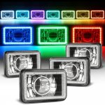 1986 Toyota Van Color LED Halo Black Sealed Beam Projector Headlight Conversion High Low Beams
