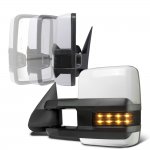 Chevy Tahoe 2003-2006 White Power Folding Towing Mirrors Smoked LED Lights
