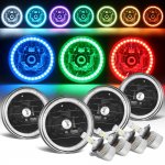 1976 Lincoln Continental Color Halo Black LED Headlights Kit Remote