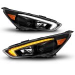 2016 Ford Focus Black Projector Headlights LED DRL Switchback Signals