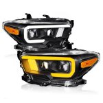 Toyota Tacoma TRD 2016-2023 Black Projector Headlights LED DRL Switchback Signals
