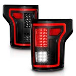 Ford F150 2015-2017 Black Sequential Full LED Tail Lights Tube