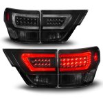 2012 Jeep Grand Cherokee Black Smoked Tube LED Tail Lights