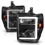 2009 Ford F350 Super Duty Black Projector Headlights LED DRL Facelift