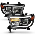 2009 Toyota Tundra Black Projector Headlights LED High Beam DRL