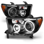 2010 Toyota Tundra Black Projector Headlights LED Halo
